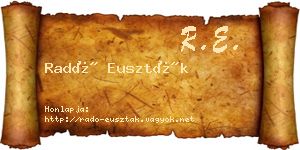 Radó Euszták névjegykártya